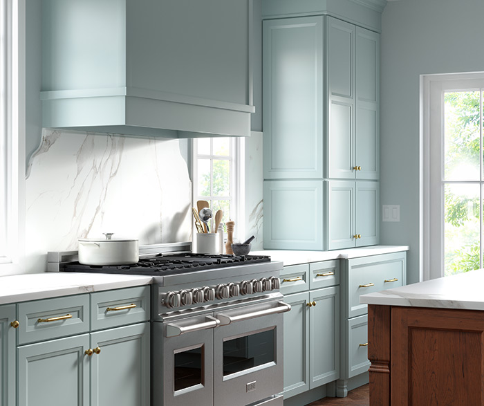 Custom Color Light Blue Kitchen