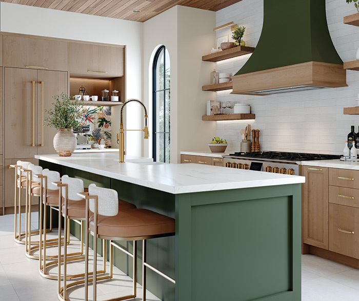 Frameless Cabinets with Two Tone Kitchen Island